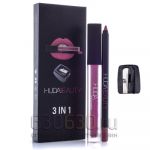 Жидкая помада, лайнер, точилка 3в1 Huda Beauty "Liquid Matte 3in1"
