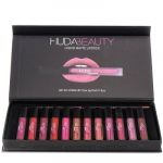 Палитра блесков для губ Huda Beauty "Liquid Matte  Lipstick 12 блесков + 2 лайнер"