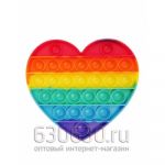 Pop it Игрушка-антистресс, радужная (сердце)
